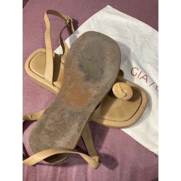 GIA BORGHINI x RHW Plexi Gem Stone Toe Sandals in Taupe 40.5 Womens Wrap Leather - Picture 11 of 15